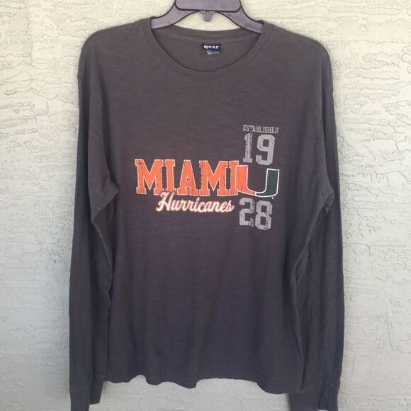 University Of Miami Long Sleeve Tee Sz L - Picture 1 of 7